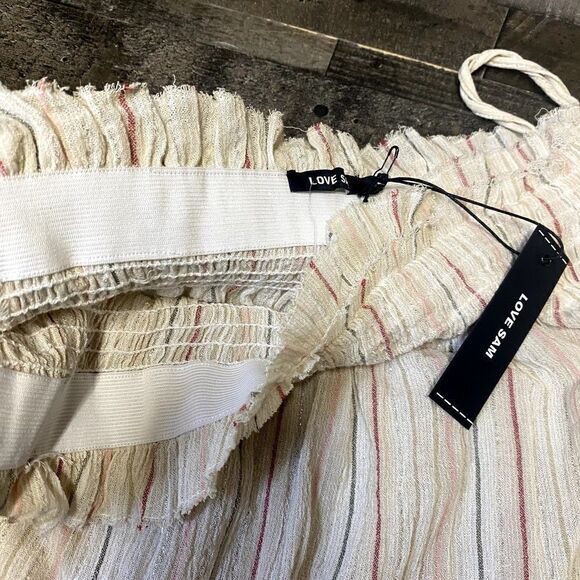 NEW ANTHROPOLOGIE LOVE SAM SZ S AZALEA OFF SHOULDER STRIPED PEASANT TOP $145 - Picture 5 of 6